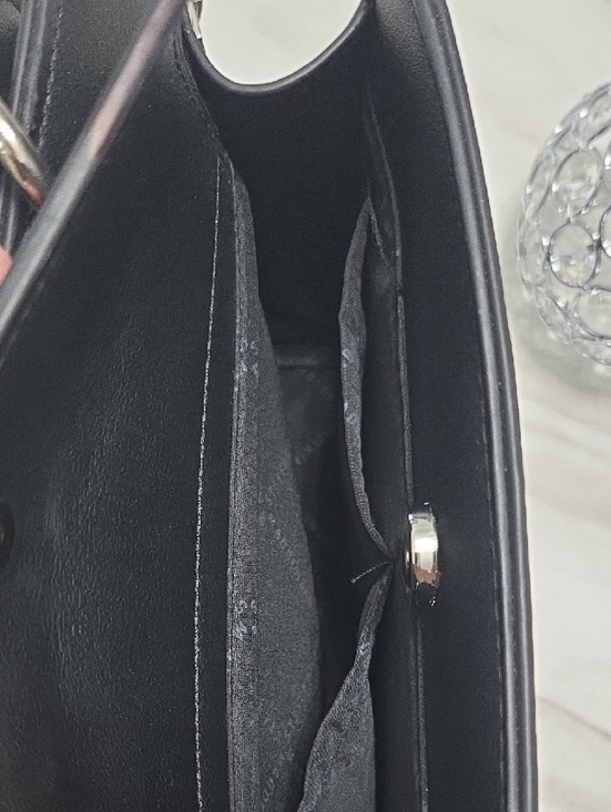 Steve Madden Black Embossed Logo Crossbody Bag with Detachable Strap - Picture 6 of 9